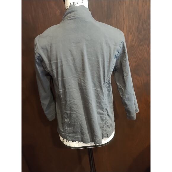 Eileen Fisher Petite Small PS Gray Linen Blend Open Blazer Minimalist Jacket - Picture 4 of 6
